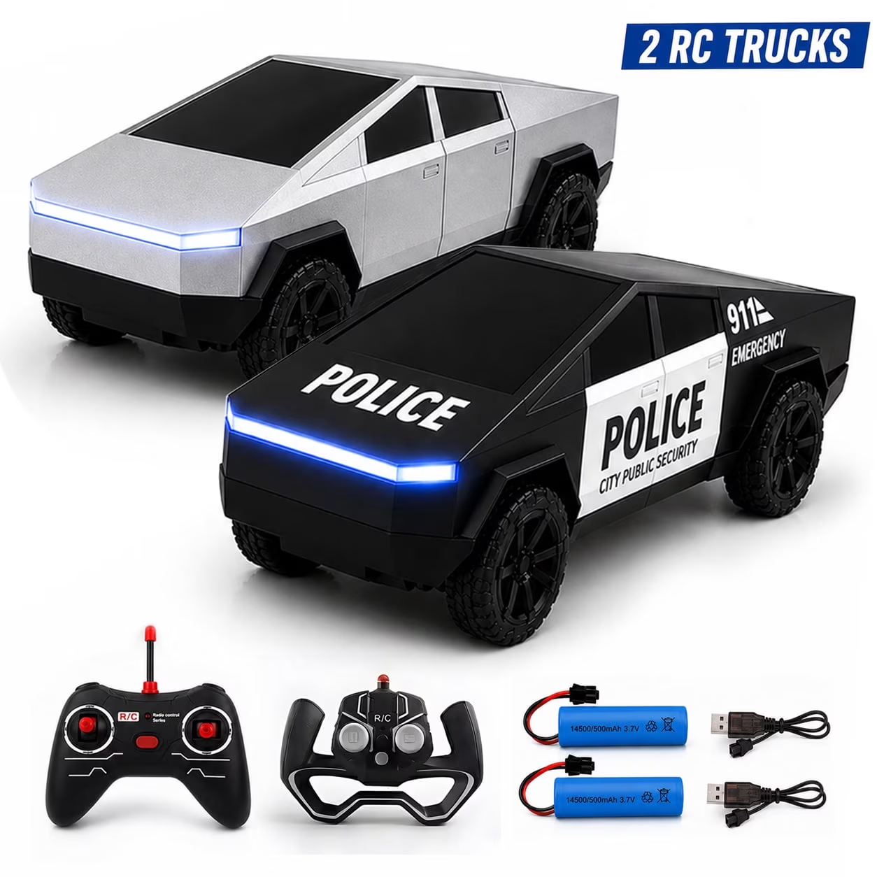 Led Light Kit Rc - Набор из 2 радиоуправляемых машинок: серебристый